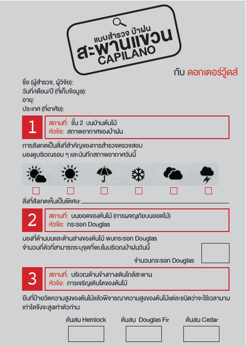 แบบสำรวจที่แจกให้เด็กเข้าร่วมกิจกรรม