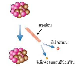 แบบจำลองการสลายให้อนุภาคบีตาของนิวเคลียสที่ไม่เสถียร