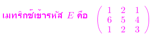 กรณีเมทริกซ์เข้ารหัส E ที่สอดคล้องกับเงื่อนไข